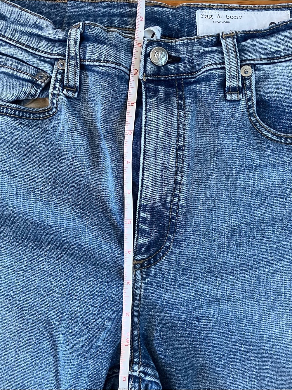 Rag & Bone Nyasa Blue Flexi Wren High Waist Ankle Slim Straight Leg Jeans 29 - Picture 8 of 12
